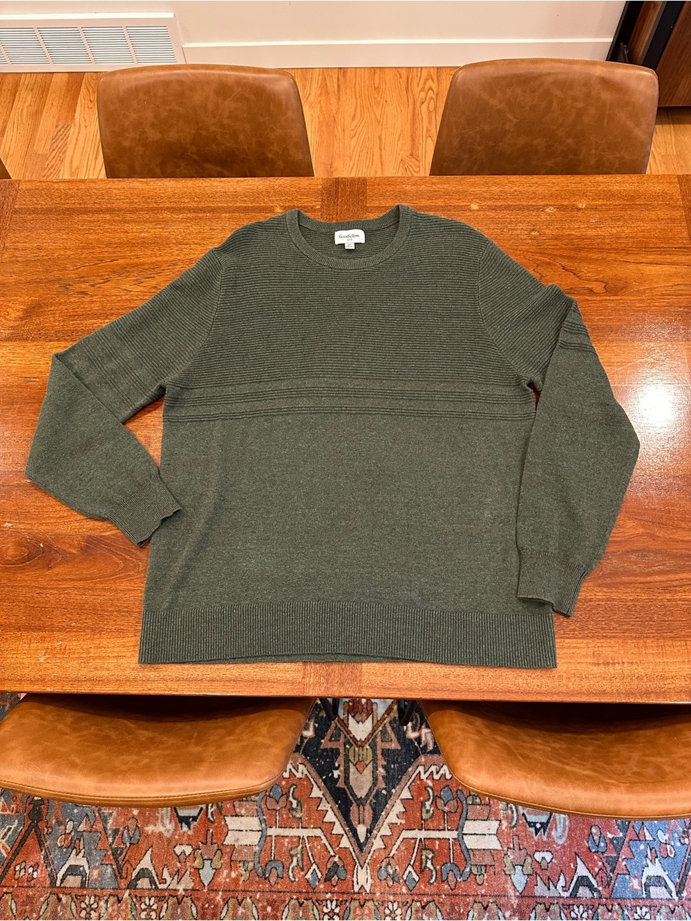 NWOT Goodfellow & Co Men’s Olive Green Crewneck Sweater, Size XL